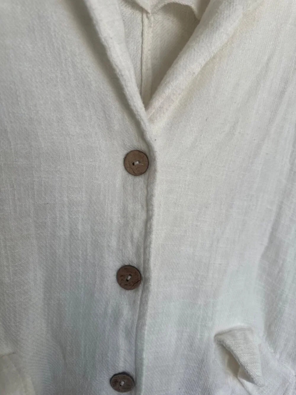 Free People M Without Trying Short Sleeve Pockets Blazer Tunic in Cream Ivory